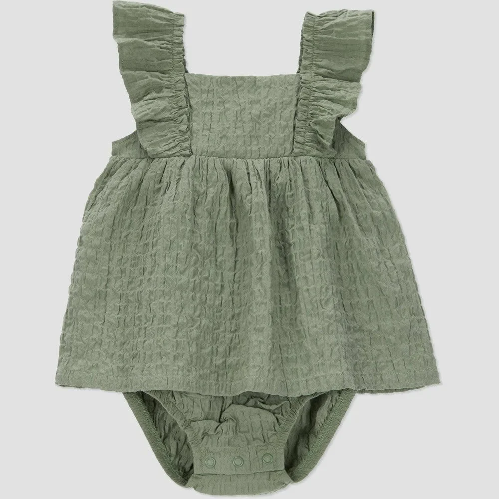 Carter's Just One You® Baby Girls' Seersucker Dress - Green 3M